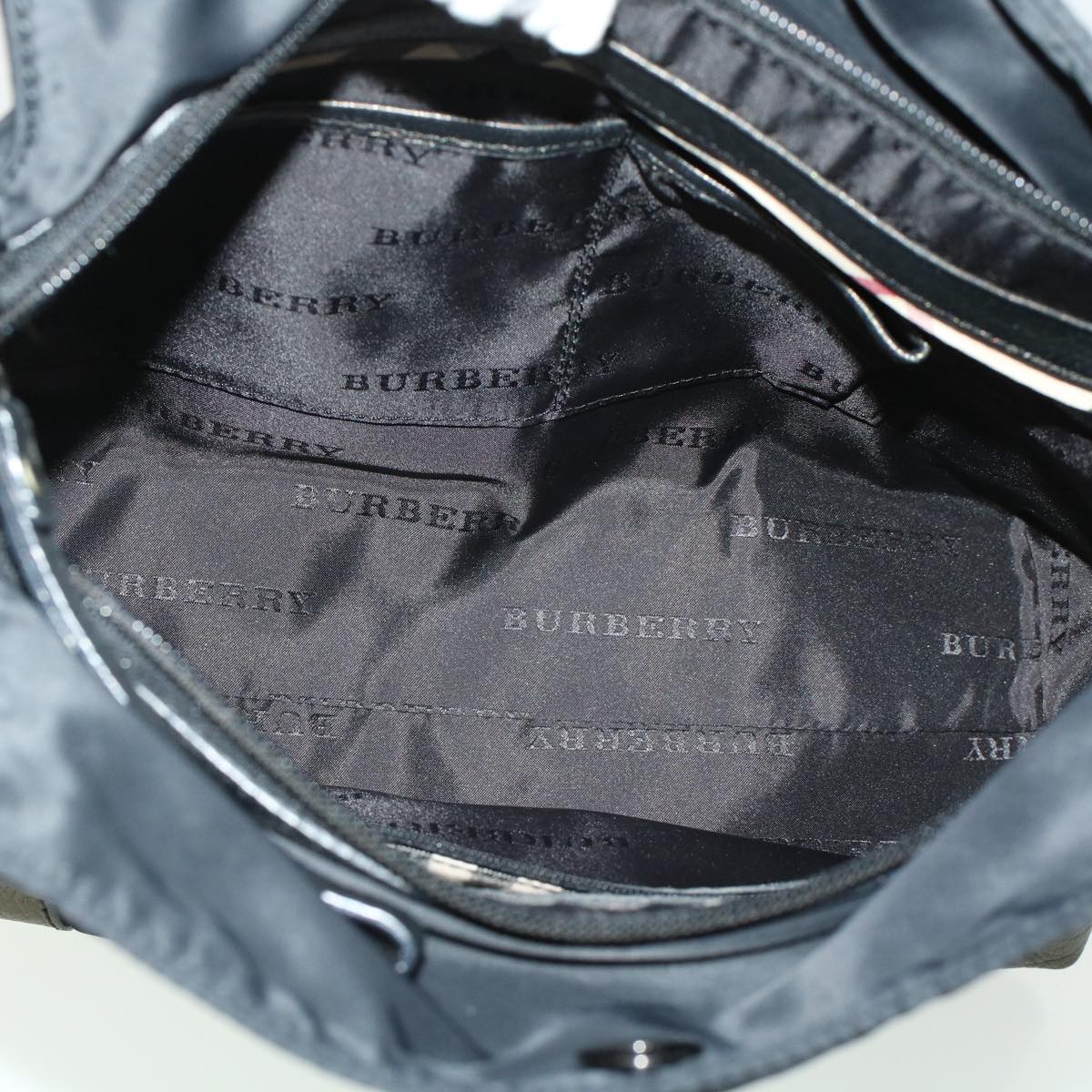 BURBERRY Shoulder Bag Nylon Black Auth bs5992