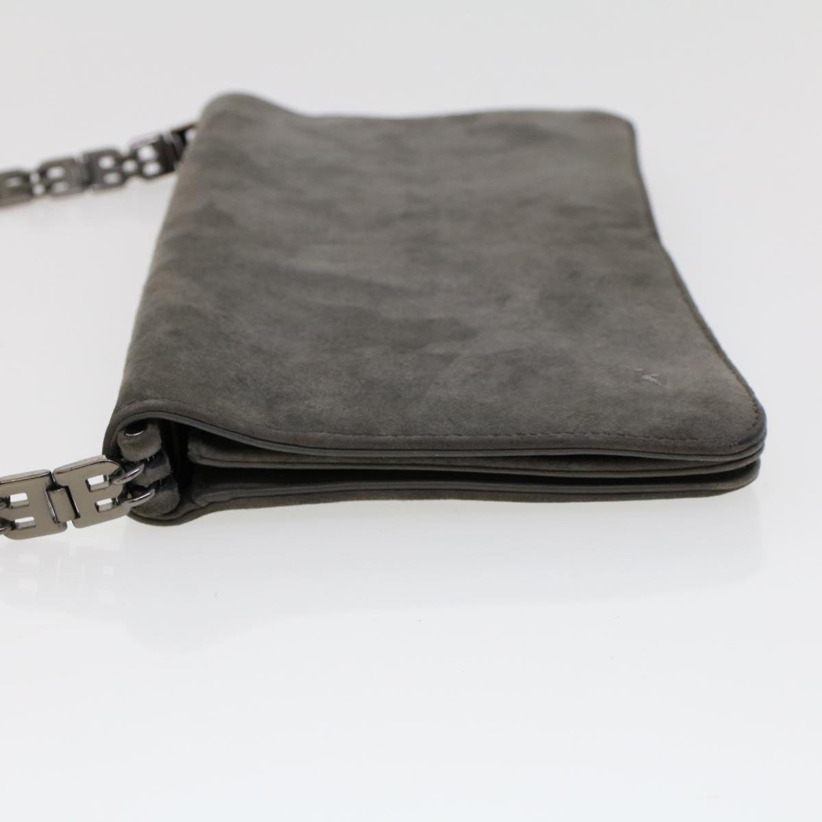 BALLY Shoulder Bag Suede Gray Auth bs6016