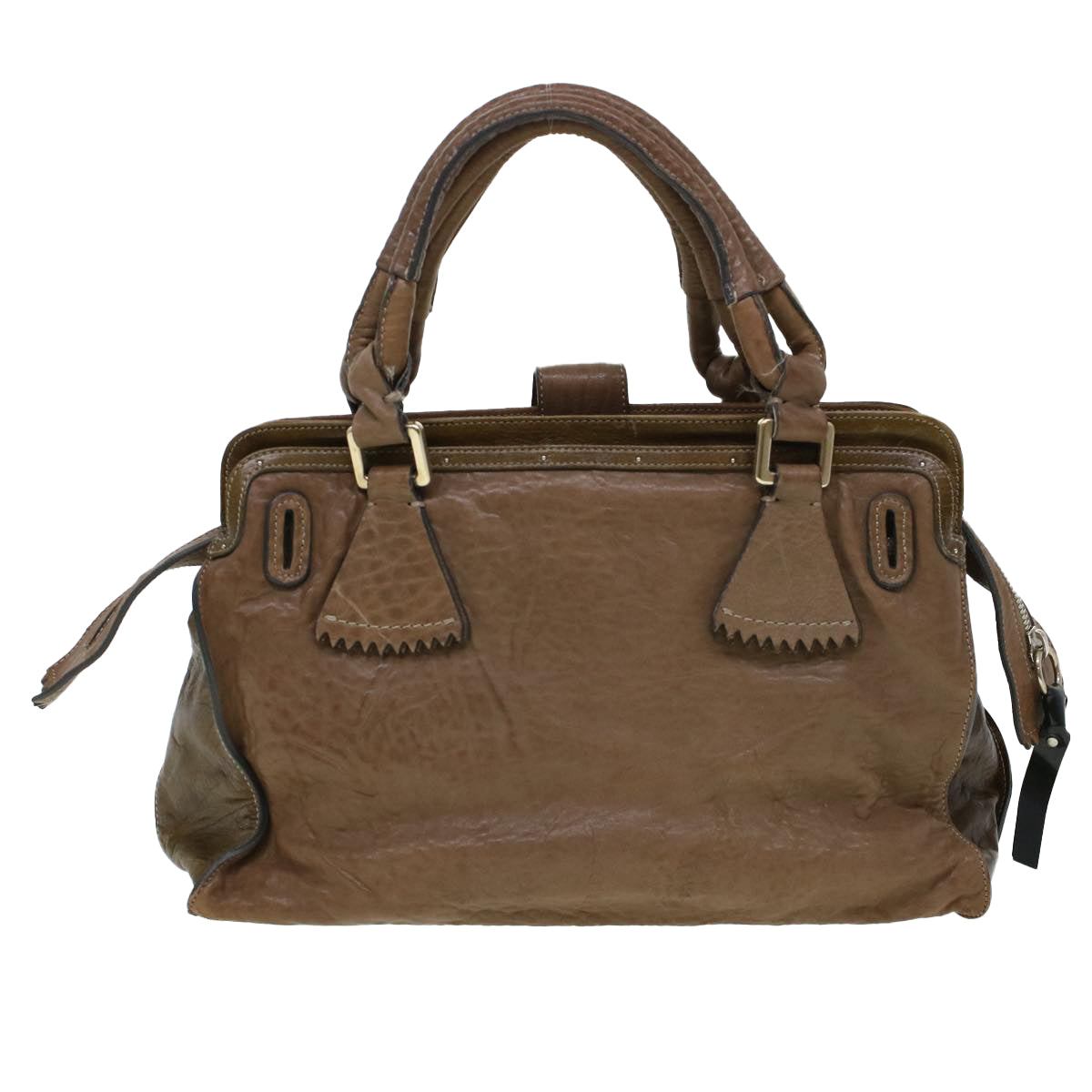 Chloe Elvir Hand Bag Leather Brown Auth bs6052 - 0