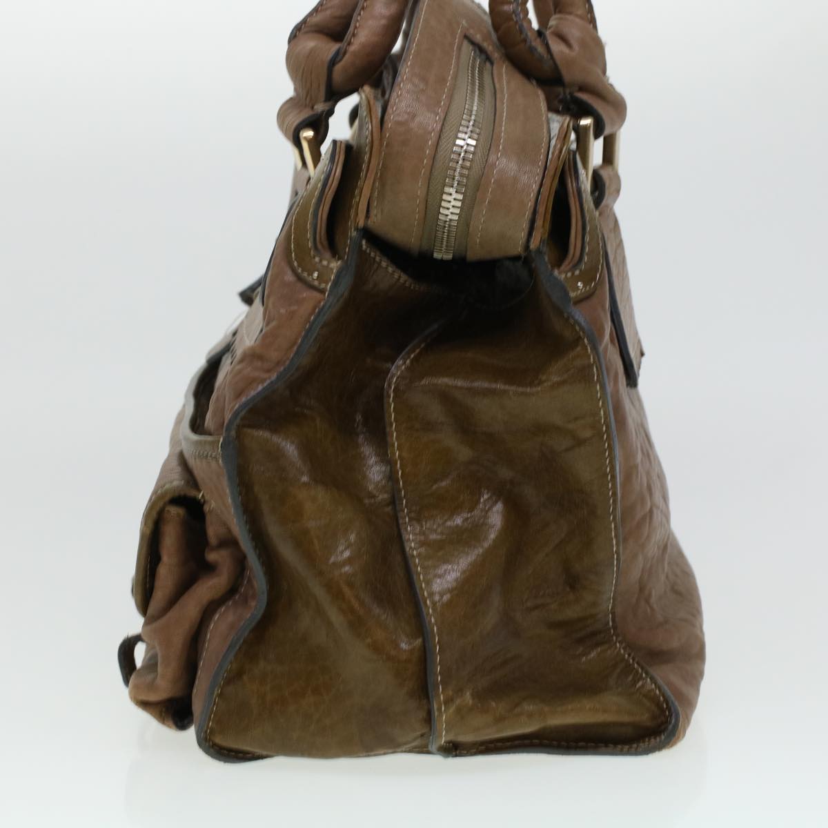 Chloe Elvir Hand Bag Leather Brown Auth bs6052