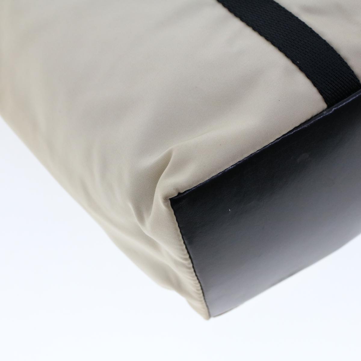 PRADA Shoulder Bag Nylon White Auth bs6074