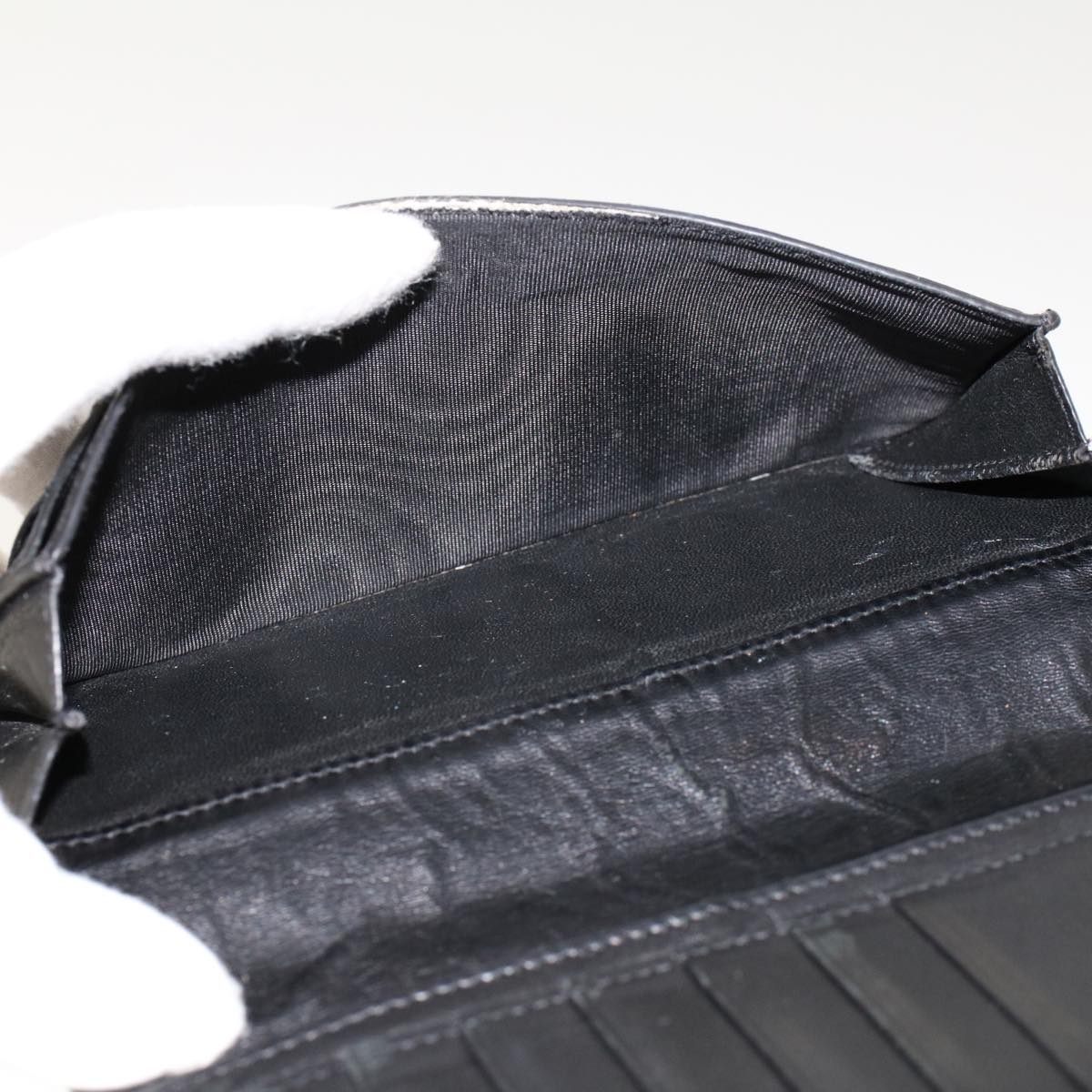 SAINT LAURENT Long Wallet Leather Patent leather 3Set Black Green Auth bs6091