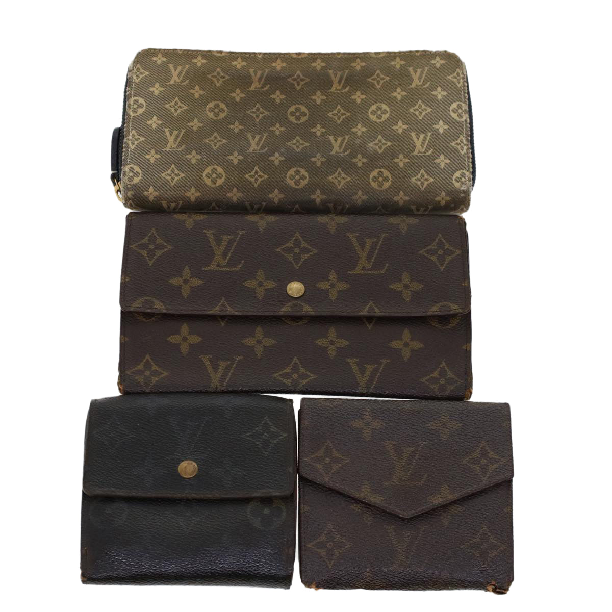 LOUIS VUITTON Monogram Monogram Mini Wallet 4Set Khaki LV Auth bs6094