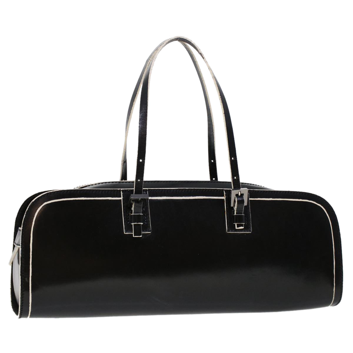 FENDI Hand Bag Leather Black Auth bs6095