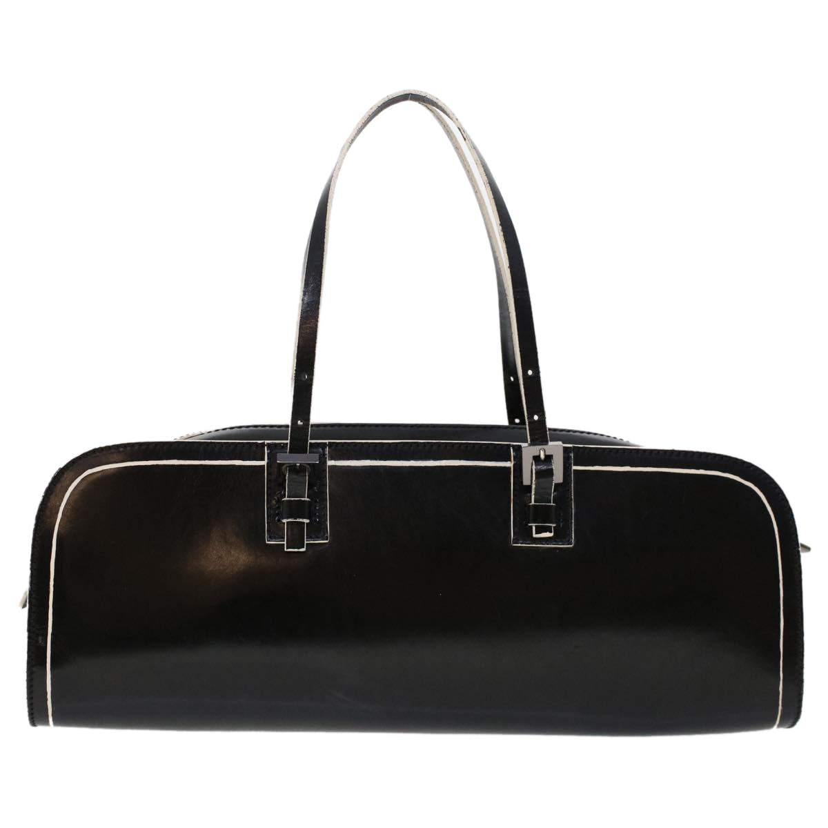 FENDI Hand Bag Leather Black Auth bs6095