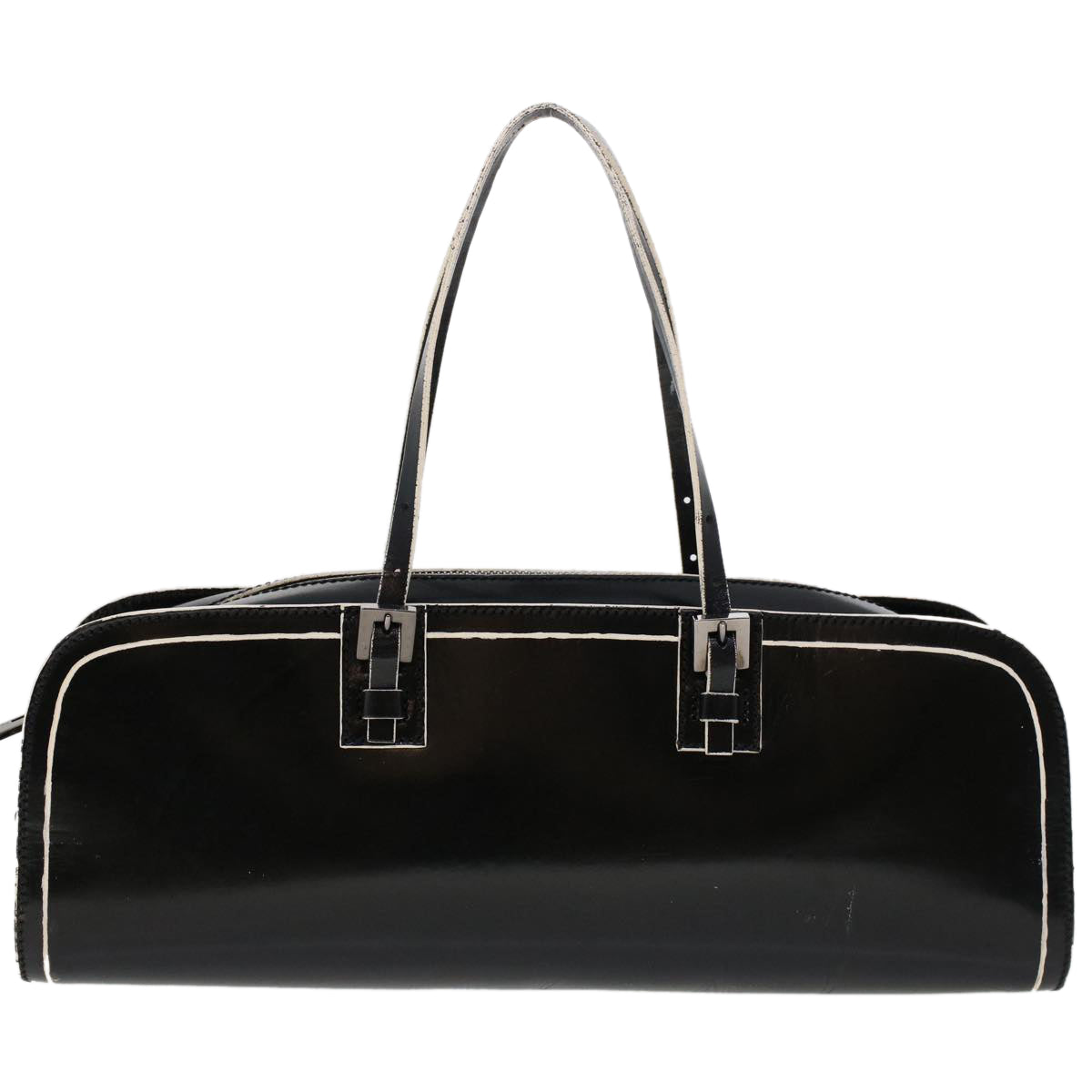 FENDI Hand Bag Leather Black Auth bs6095 - 0