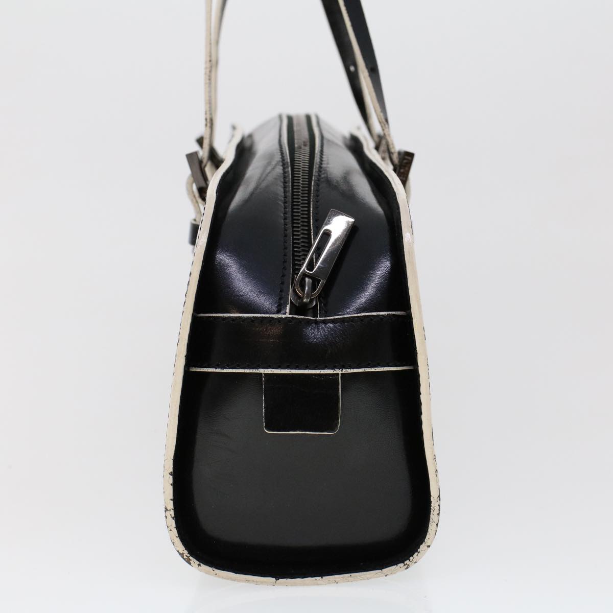 FENDI Hand Bag Leather Black Auth bs6095