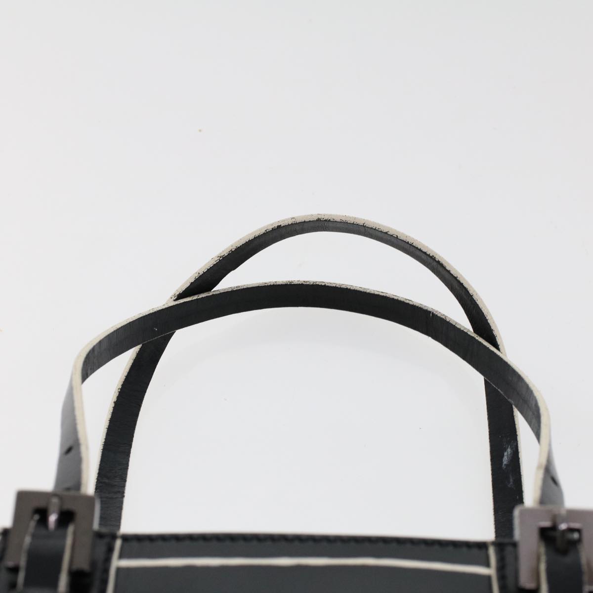 FENDI Hand Bag Leather Black Auth bs6095