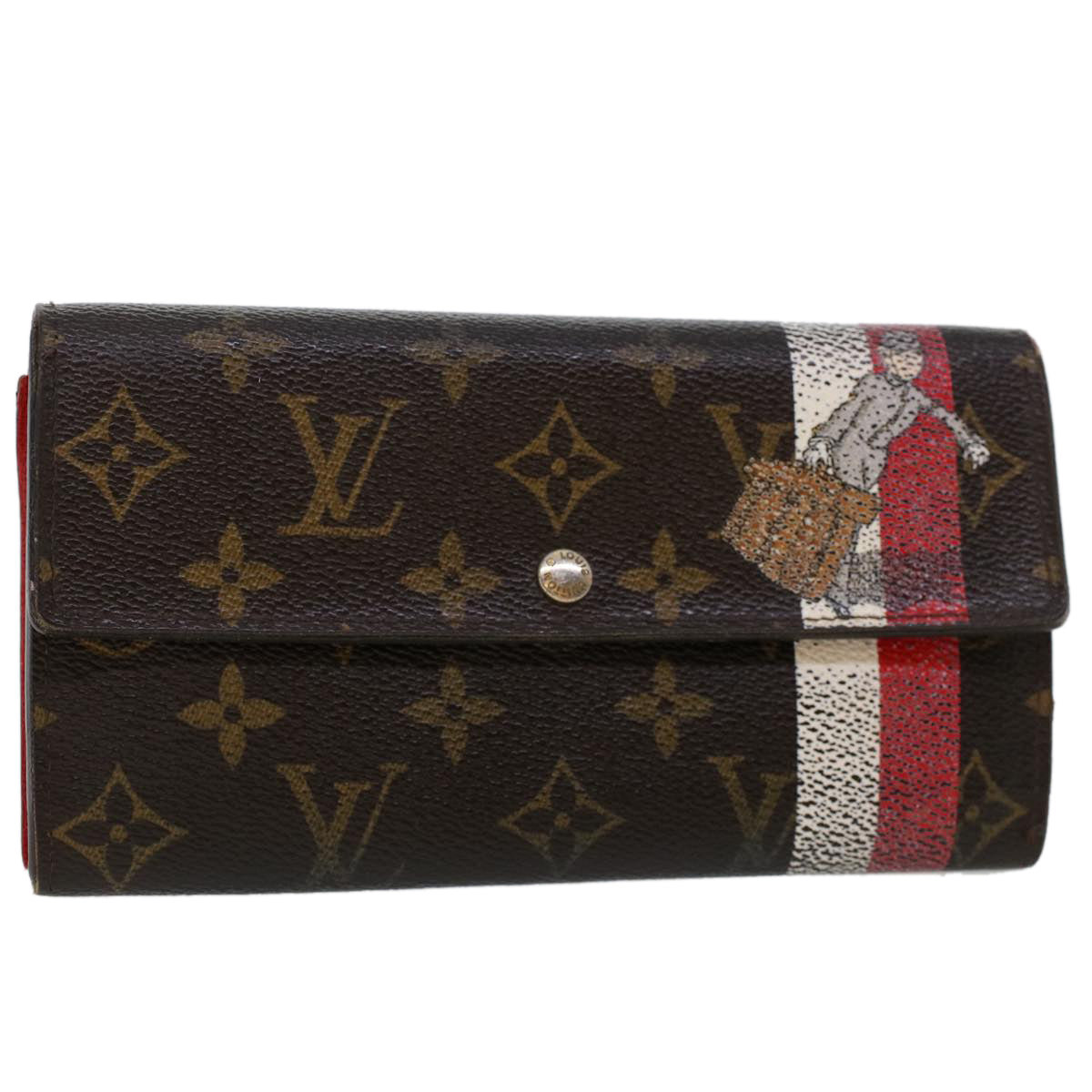 LOUIS VUITTON Monogram Groom Portefeiulle Sarah Long Wallet M60034 Auth bs6106