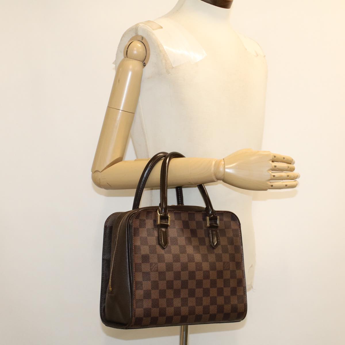 LOUIS VUITTON Damier Ebene Triana Hand Bag N51155 LV Auth bs6136