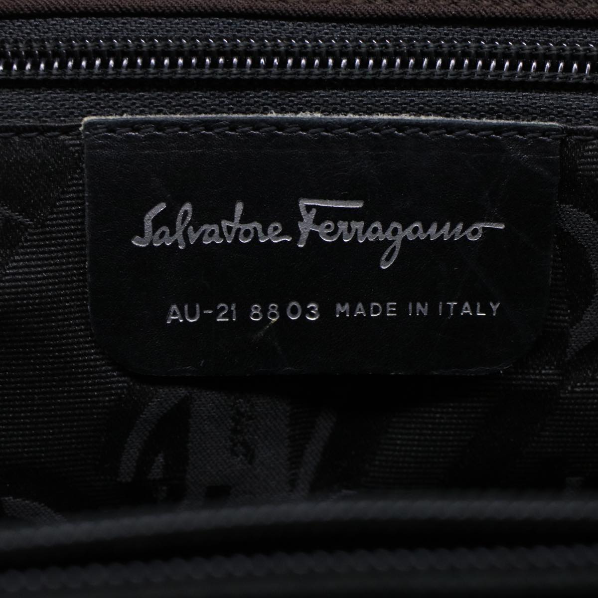 Salvatore Ferragamo Shoulder Bag Canvas Brown Auth bs6151