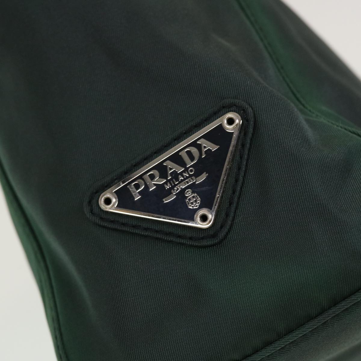 PRADA Hand Bag Nylon Green Auth bs6158