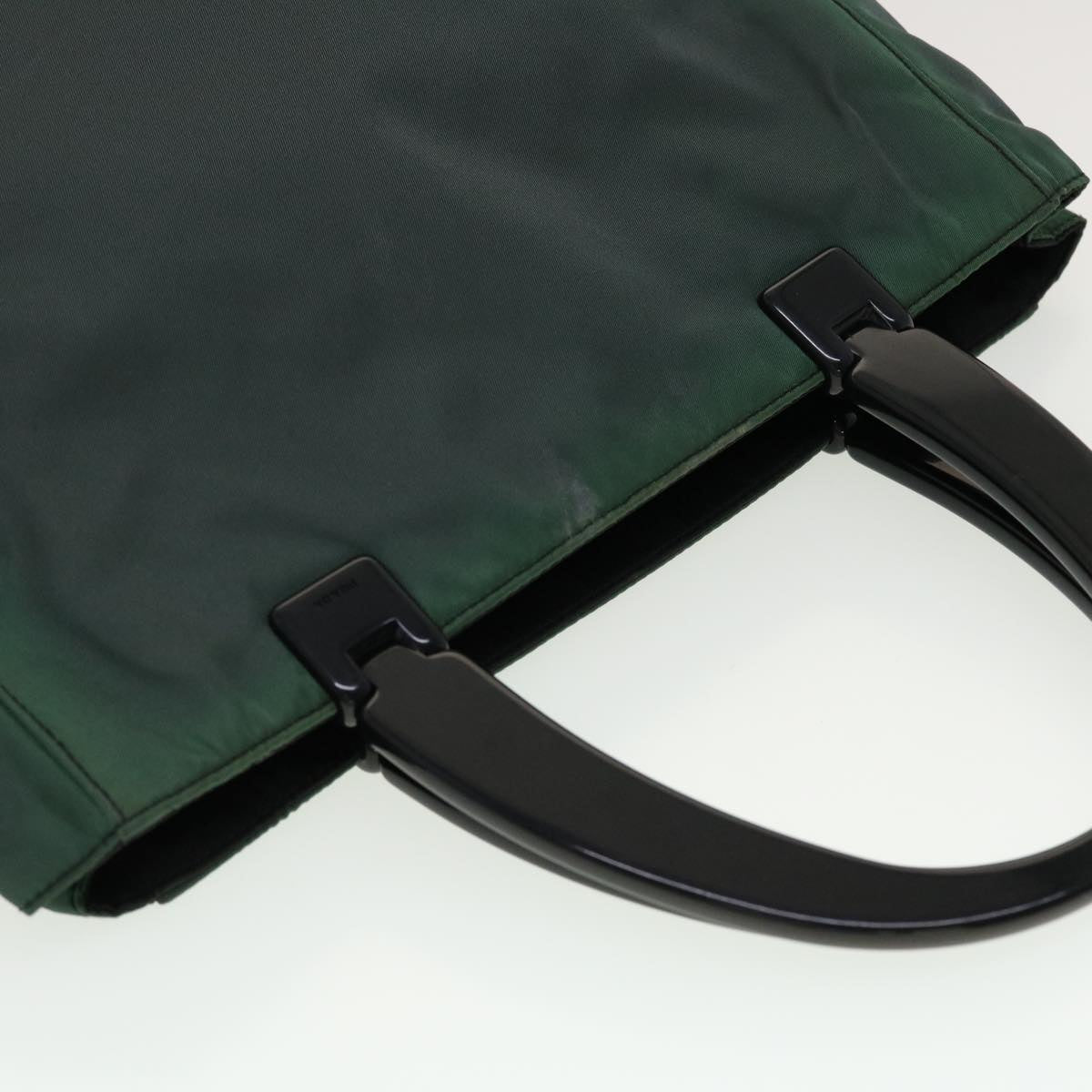 PRADA Hand Bag Nylon Green Auth bs6158