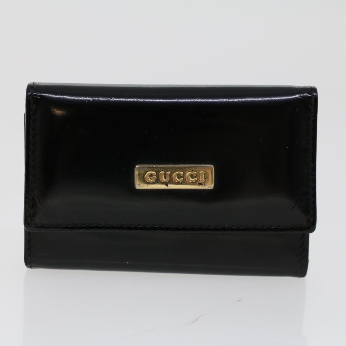 GUCCI GG Canvas Wallet Canvas Leather 4Set Beige Black Auth bs6169