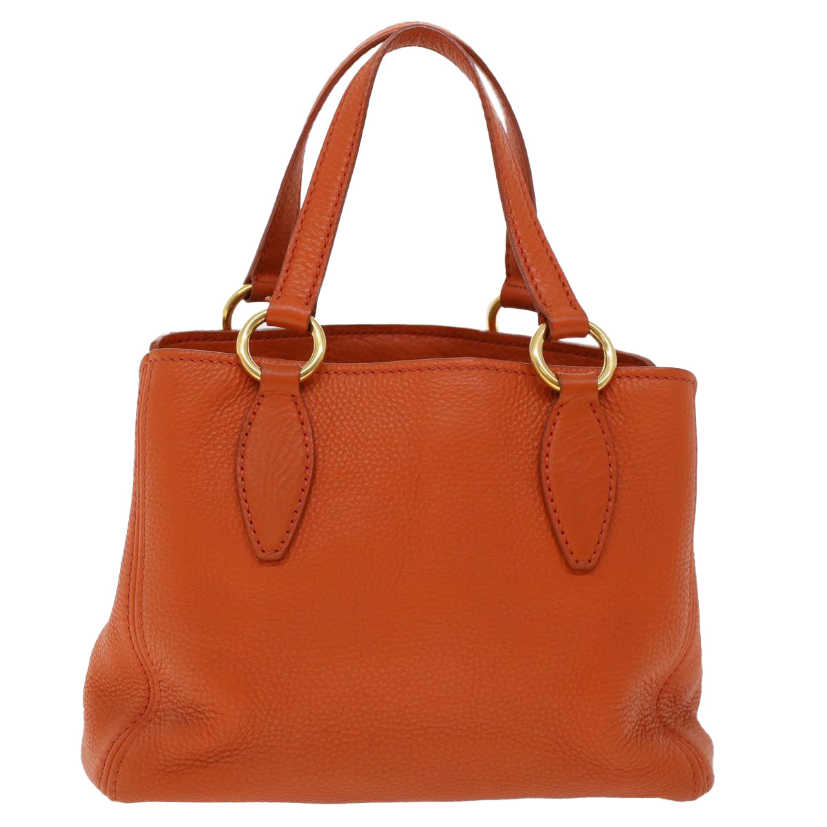 Miu Miu Hand Bag Leather Orange Auth bs6223 - 0