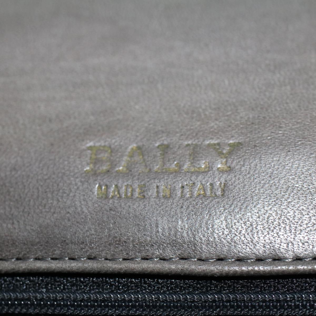 BALLY Hand Bag Leather Gray Auth bs6229