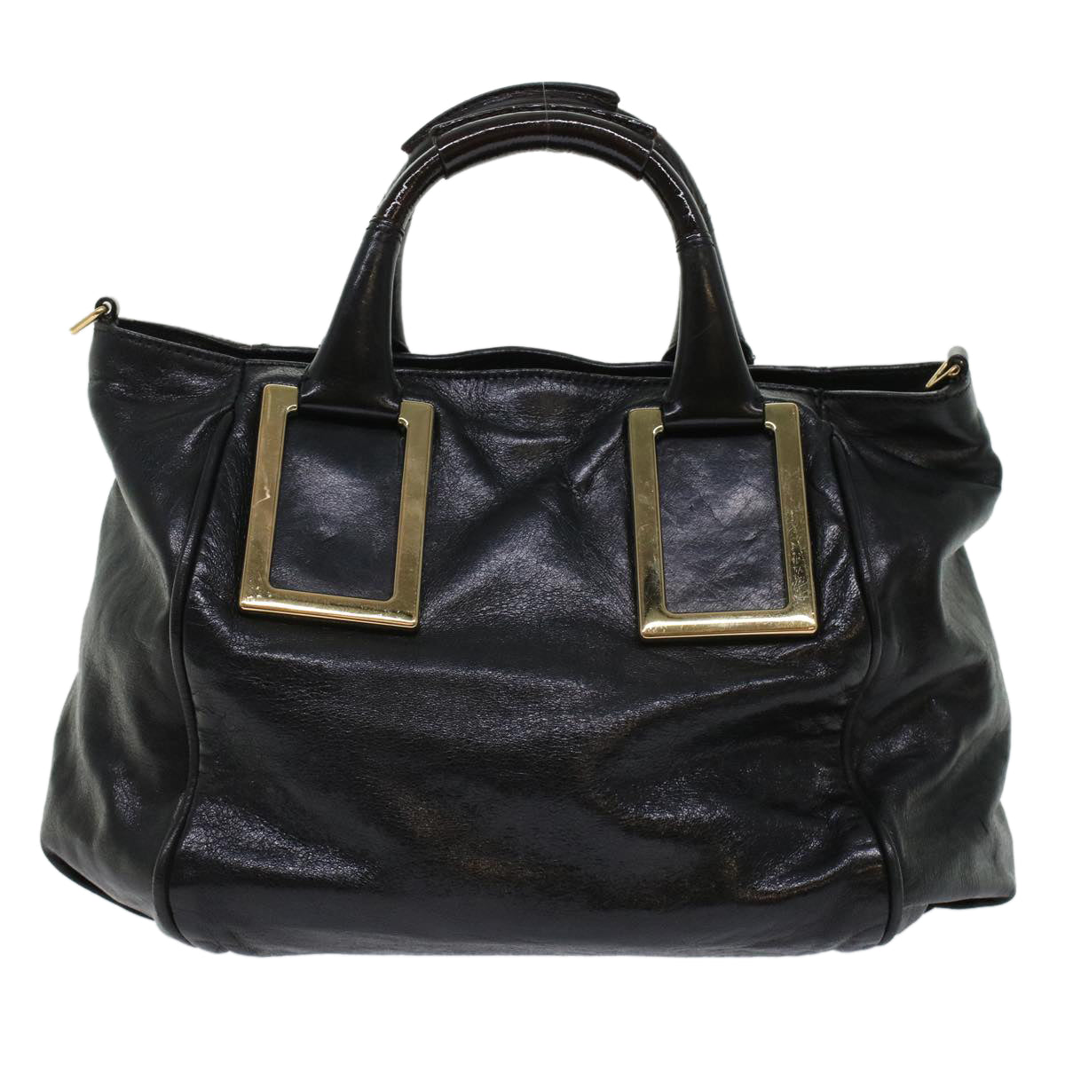 Chloe Etel Hand Bag Leather 2way Black 3S0645-50 Auth bs6233
