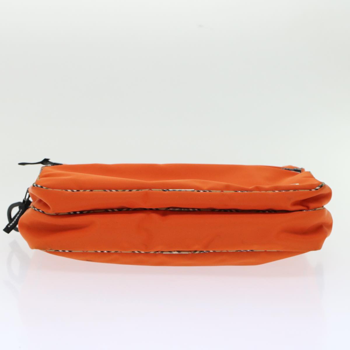 BURBERRY Nova Check Hand Bag Nylon 2way Orange Auth bs6240