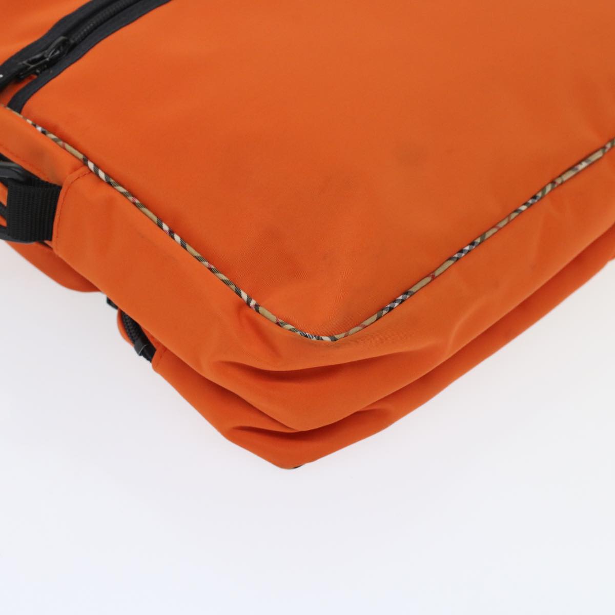 BURBERRY Nova Check Hand Bag Nylon 2way Orange Auth bs6240