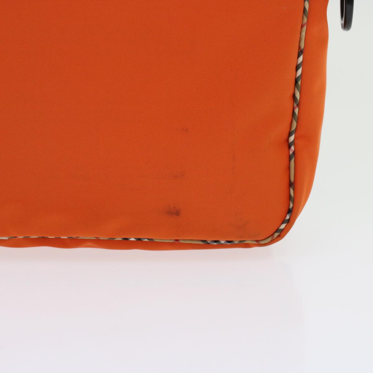 BURBERRY Nova Check Hand Bag Nylon 2way Orange Auth bs6240