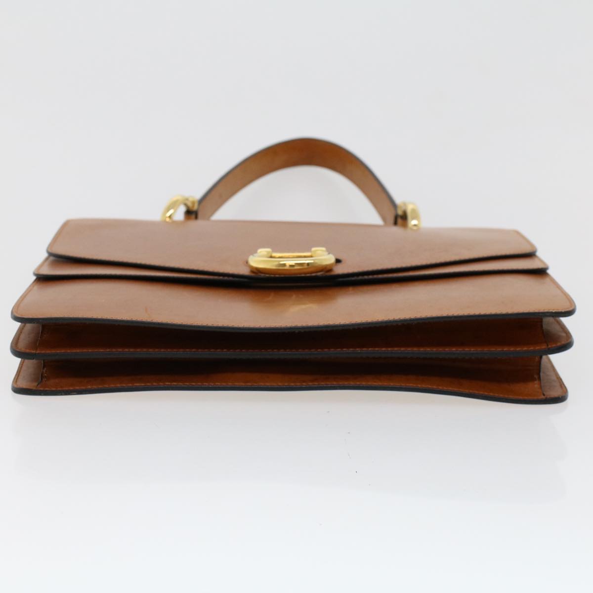 CELINE Hand Bag Leather Brown Auth bs6244