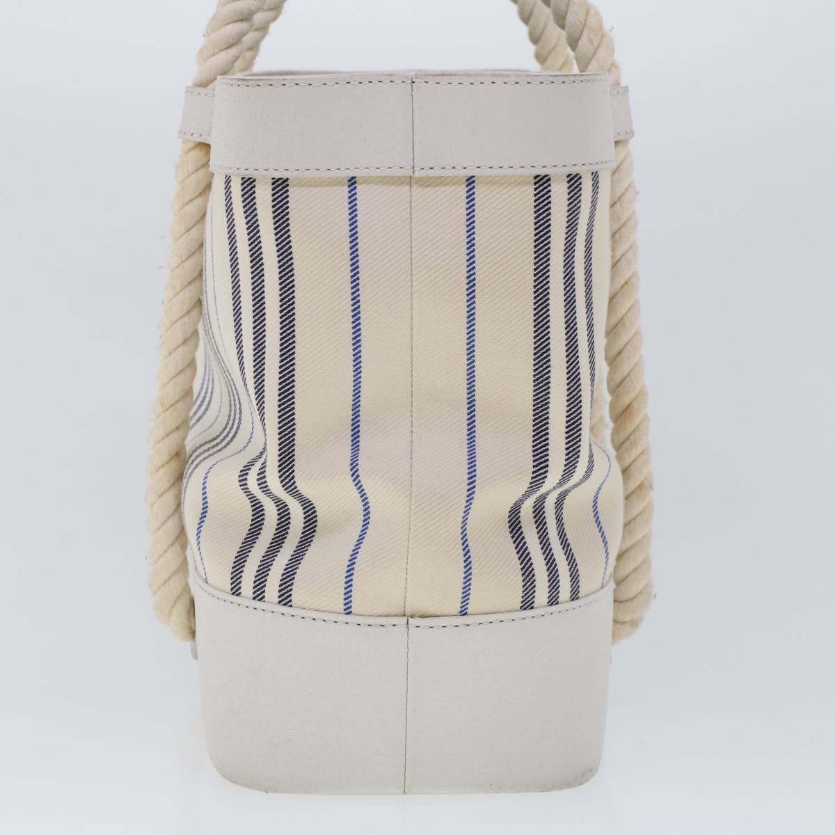 BURBERRY Hand Bag Canvas White Auth bs6258