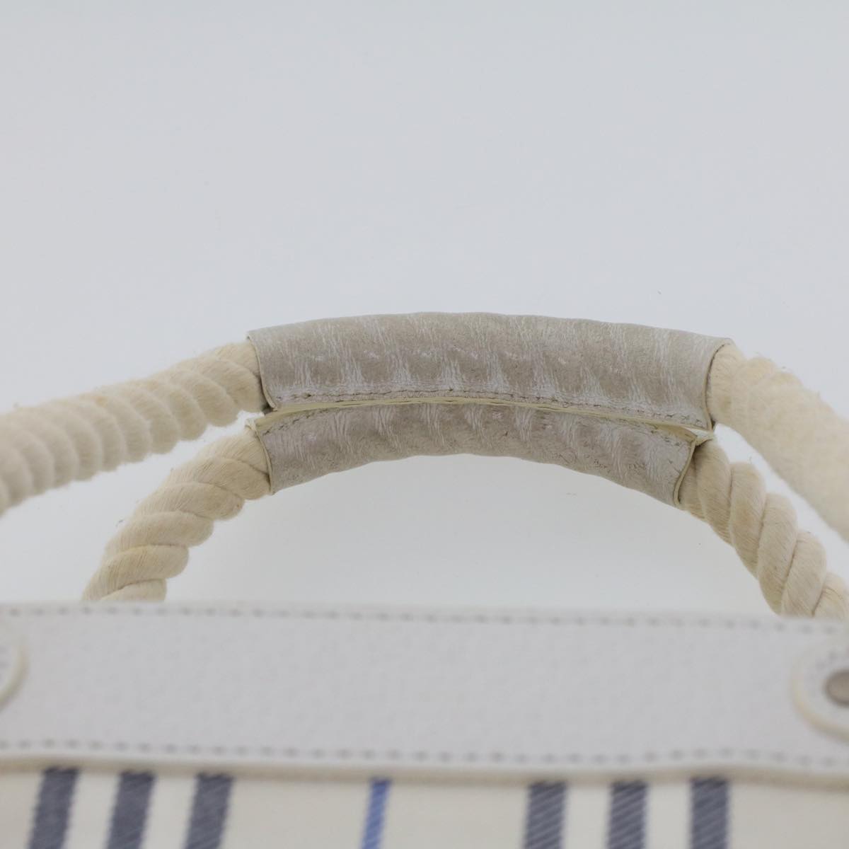 BURBERRY Hand Bag Canvas White Auth bs6258