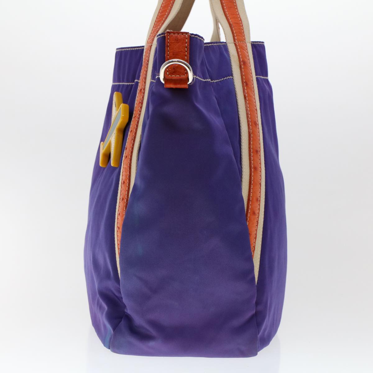 PRADA Tote Bag Nylon Purple Orange Auth bs6261