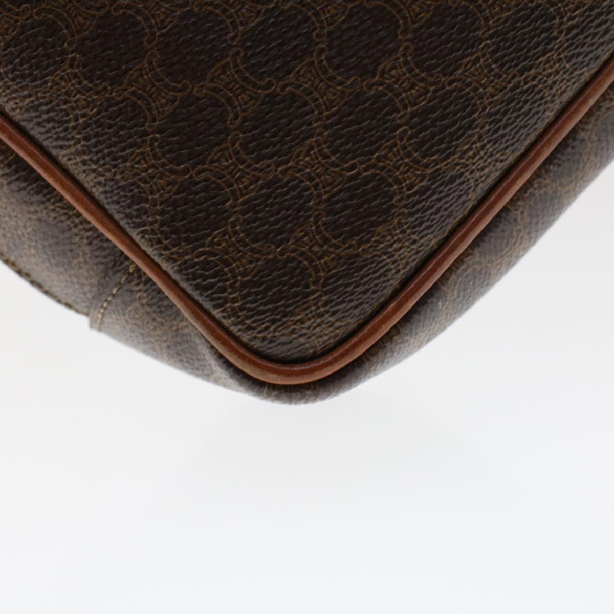 CELINE Macadam Canvas Clutch Bag PVC Leather 2Set Beige Brown Auth bs6264