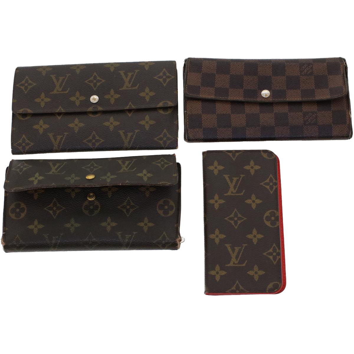 LOUIS VUITTON Monogram Damier Ebene iPhone Case Wallet 4Set LV Auth bs6282 - 0