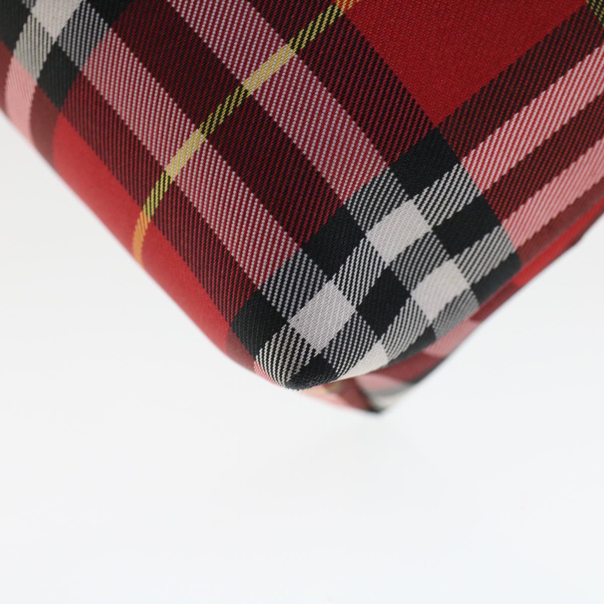 BURBERRY Nova Check Pouch Canvas Red Black Auth bs6284