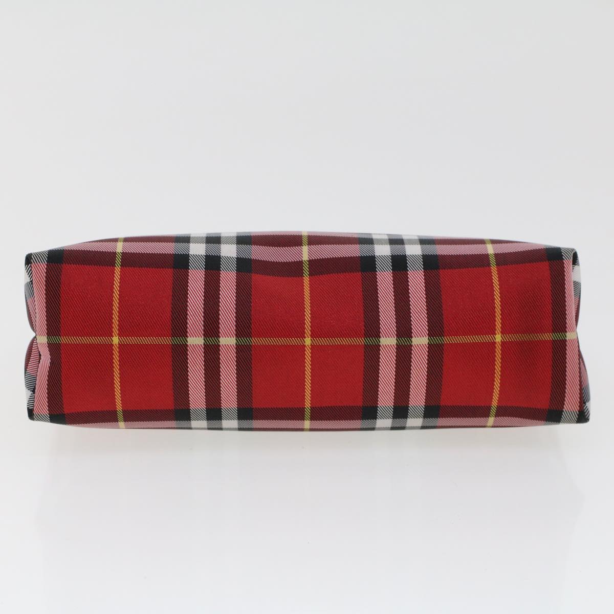 BURBERRY Nova Check Pouch Canvas Red Black Auth bs6284