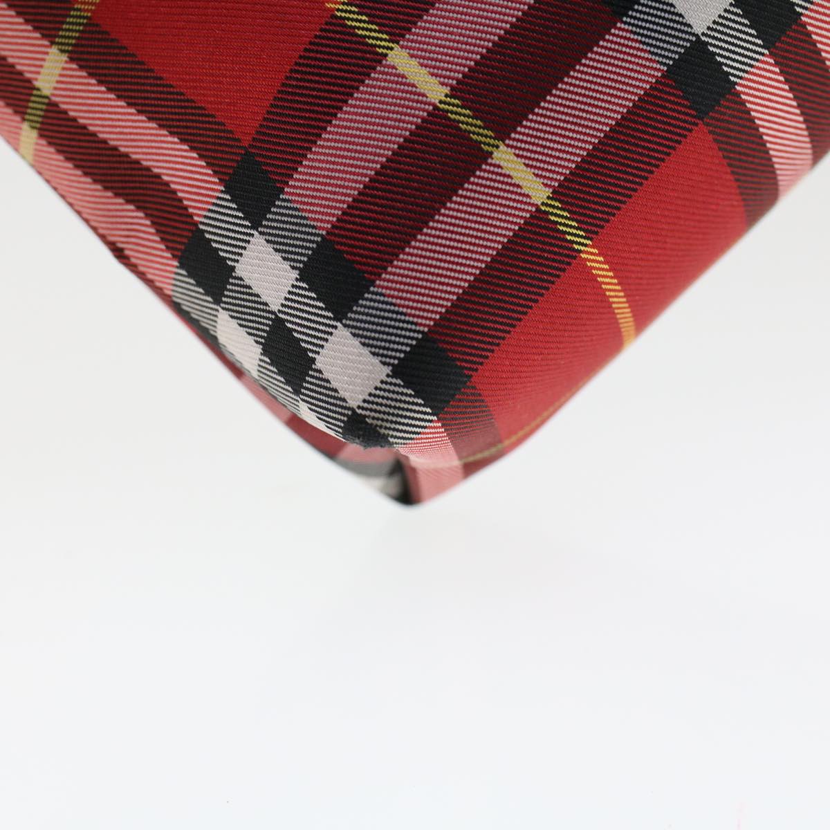 BURBERRY Nova Check Pouch Canvas Red Black Auth bs6284