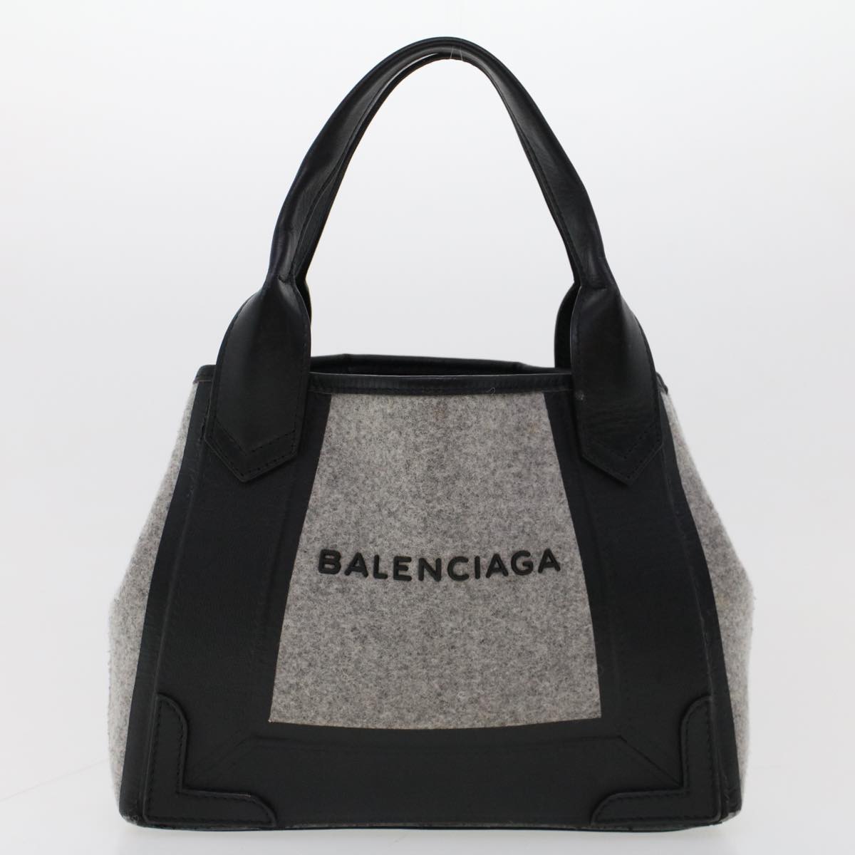 BALENCIAGA Shoulder Bag Canvas Leather 3Set Gray Navy Red Auth bs6307 - 0