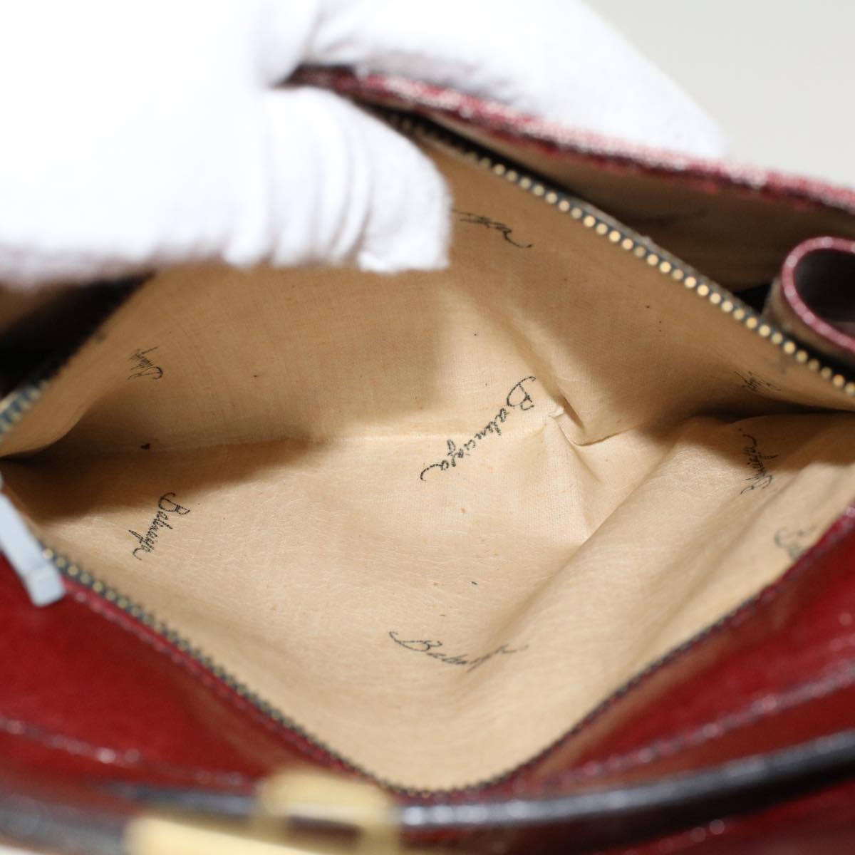 BALENCIAGA Shoulder Bag Canvas Leather 3Set Gray Navy Red Auth bs6307