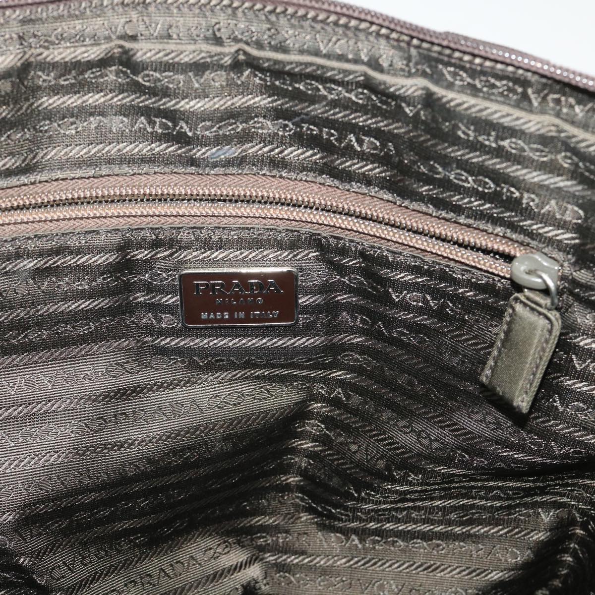 PRADA Hand Bag Nylon Khaki Auth bs6319