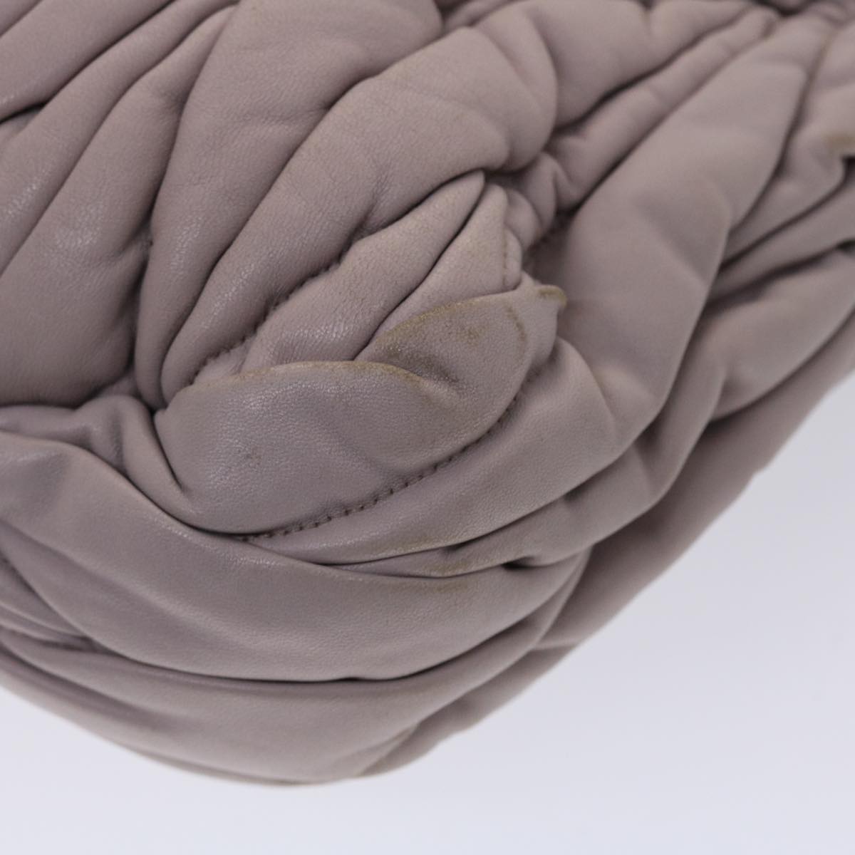Miu Miu Hand Bag Leather 2way Shoulder Bag Purple Auth bs6355
