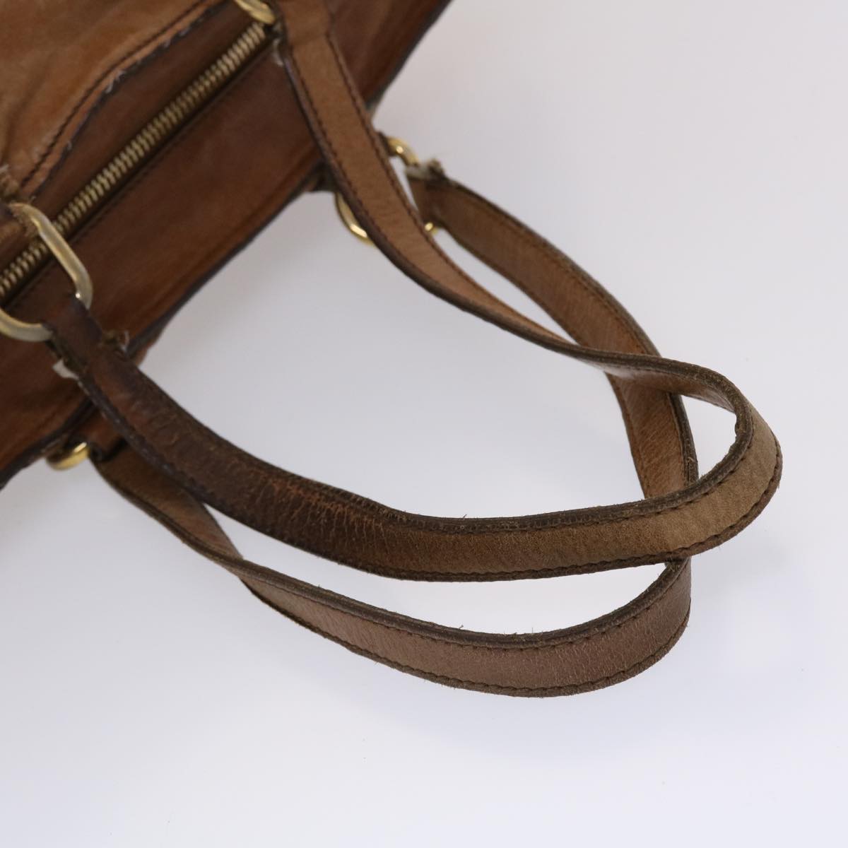 Miu Miu Shoulder Bag Leather Brown Auth bs6356