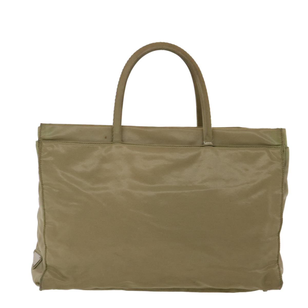 PRADA Hand Bag Nylon Khaki Auth bs6392