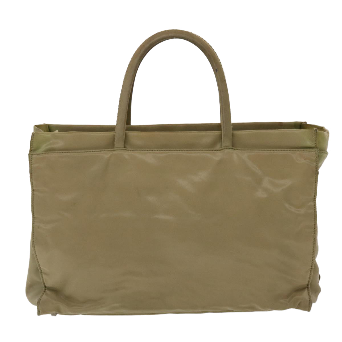 PRADA Hand Bag Nylon Khaki Auth bs6392