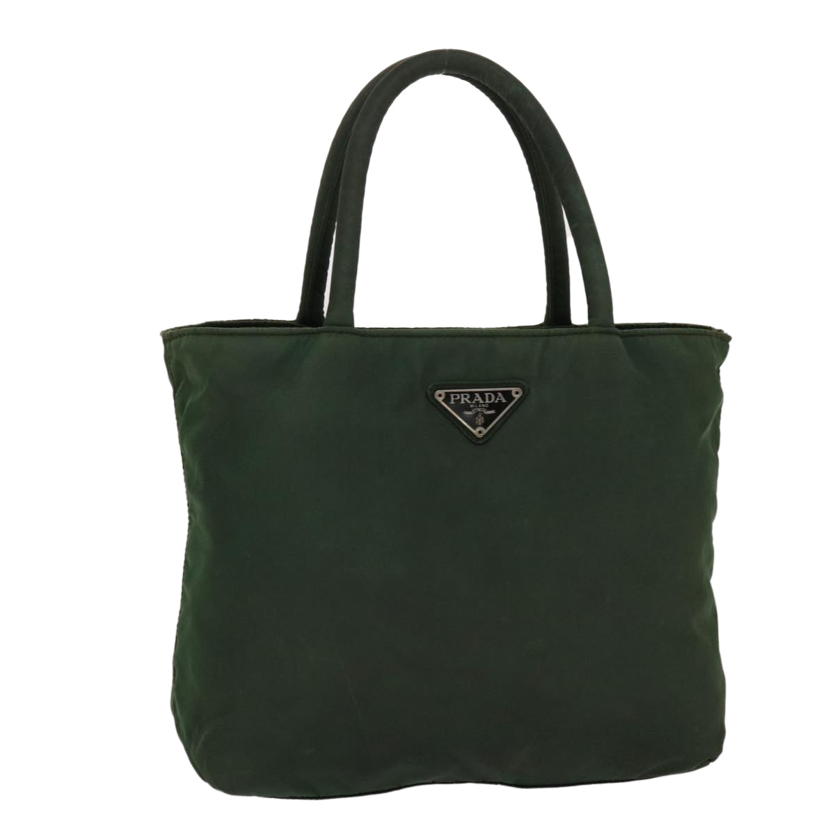 PRADA Hand Bag Nylon Green Auth bs6393