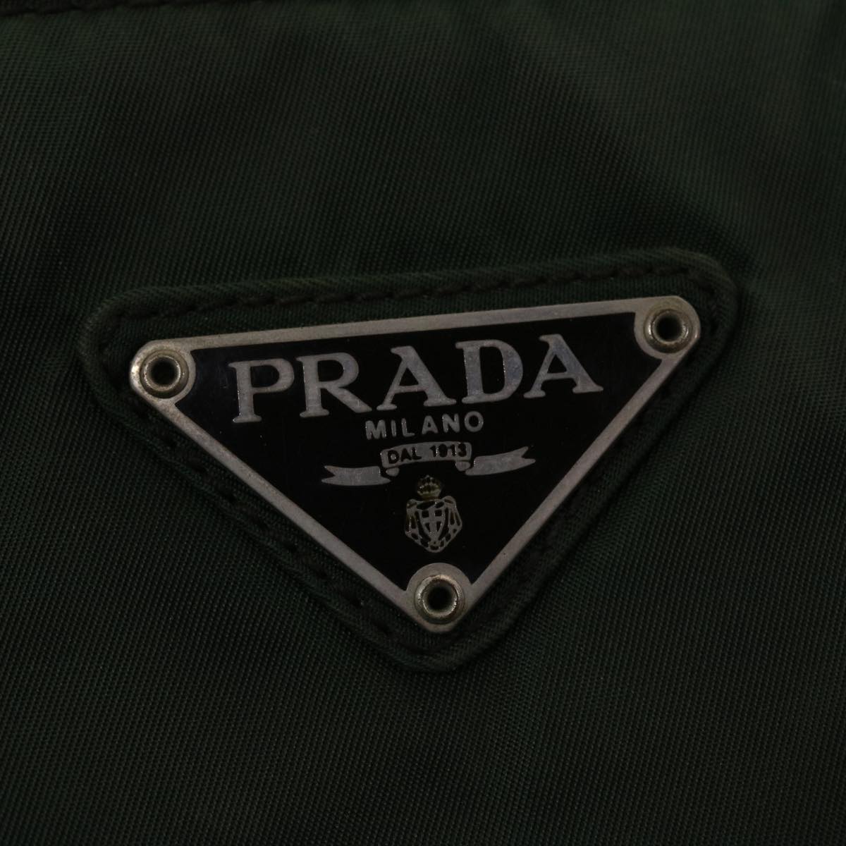 PRADA Hand Bag Nylon Green Auth bs6393