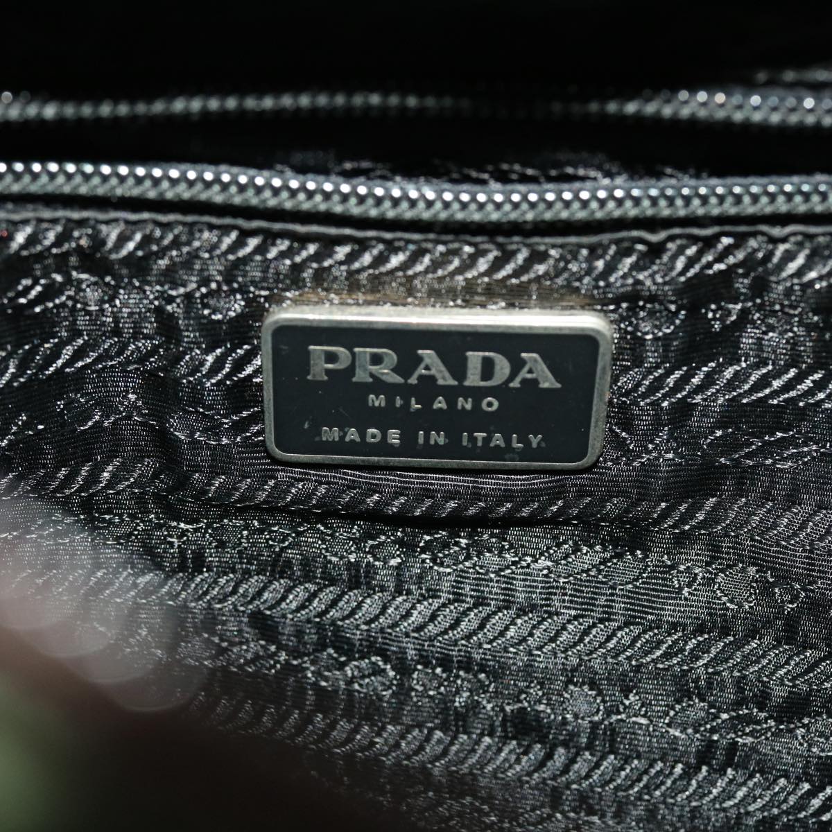 PRADA Hand Bag Nylon Green Auth bs6393