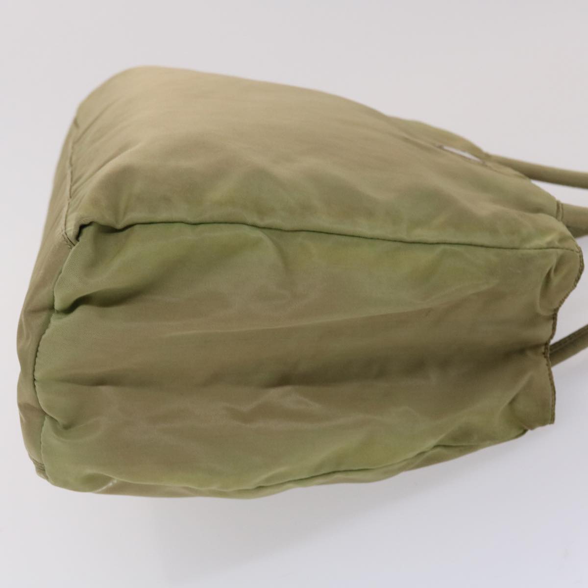 PRADA Hand Bag Nylon Khaki Auth bs6394