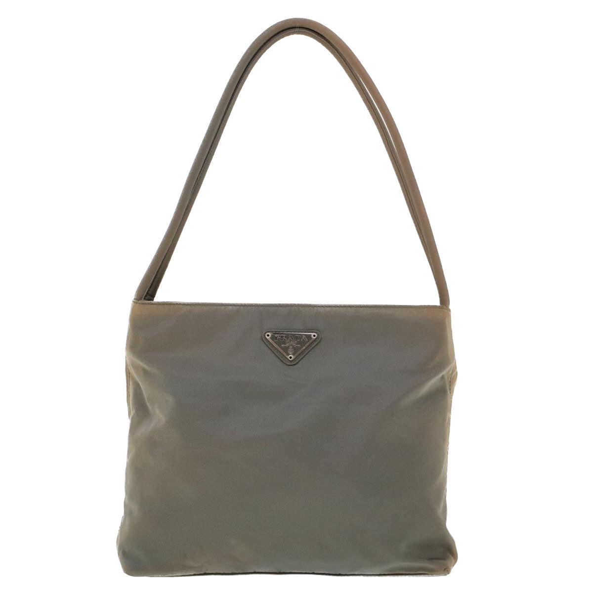 PRADA Shoulder Bag Nylon Gray Auth bs6399