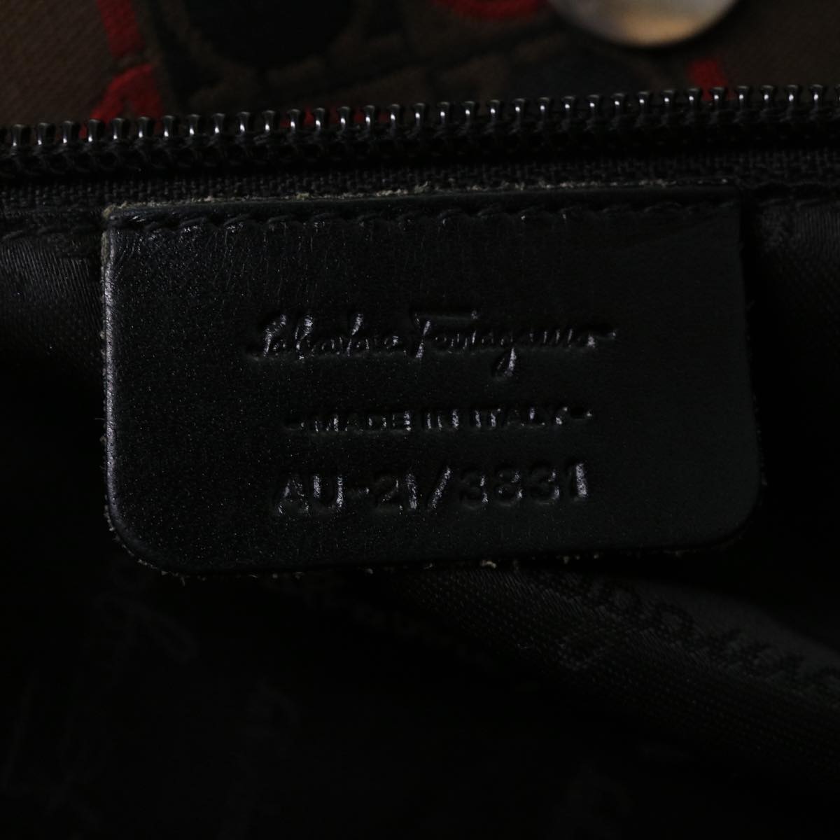 Salvatore Ferragamo Shoulder Bag Canvas 2Set Black Red Auth bs6410