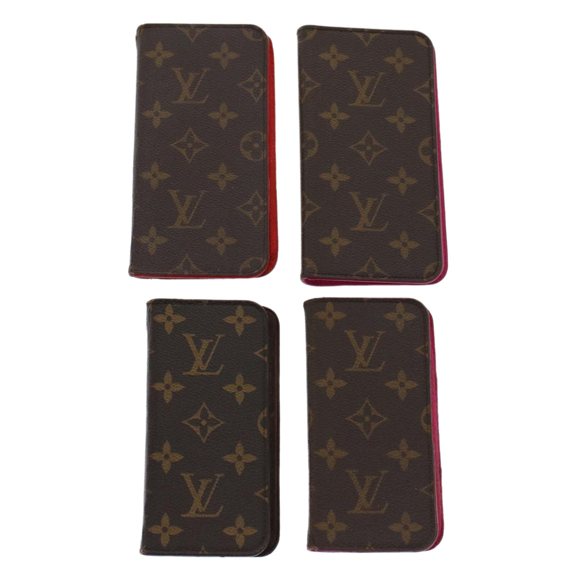 LOUIS VUITTON Monogram Cell Phone Case 4Set LV Auth bs6419