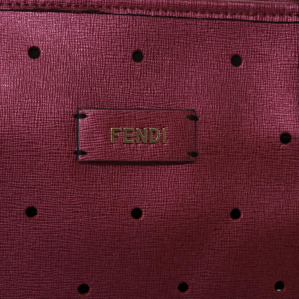 FENDI Tote Bag Leather Pink Auth bs6445