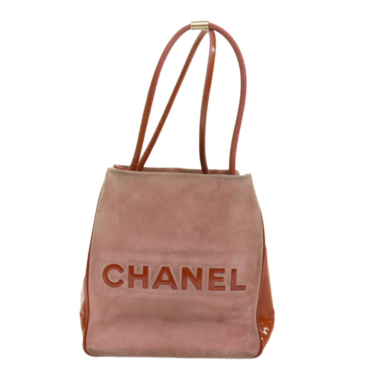 CHANEL Shoulder Bag Suede Pink CC Auth bs6446