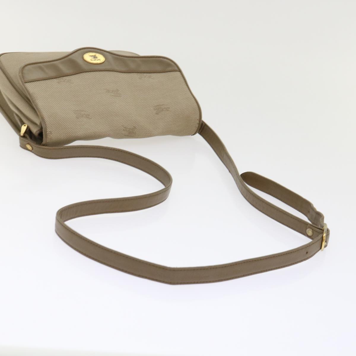 Burberrys Shoulder Bag PVC Leather Beige Auth bs6453